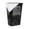 Mind Reader 50L Tapered Laundry Hamper with Swiss Cross Cut-Outs, Black